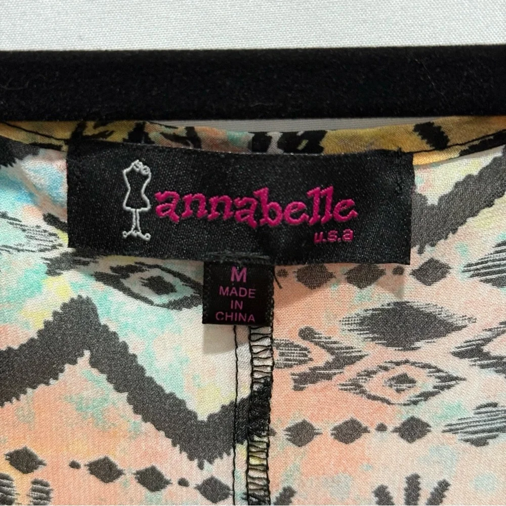 Annabelle Tribal Aztec Sleeveless‎ Chiffon Top Blouse M Bold Lightweight Shirt